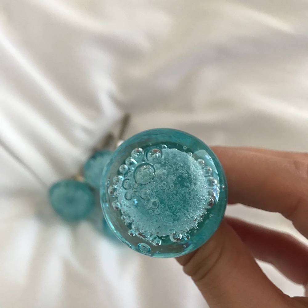 Set of 4 blown glass dresser knobs